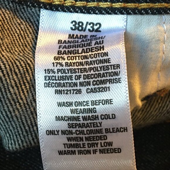 Aeropostale Jeans Mens Size 38 Straight Button Fly Dark Wash Whiskering - Picture 13 of 13